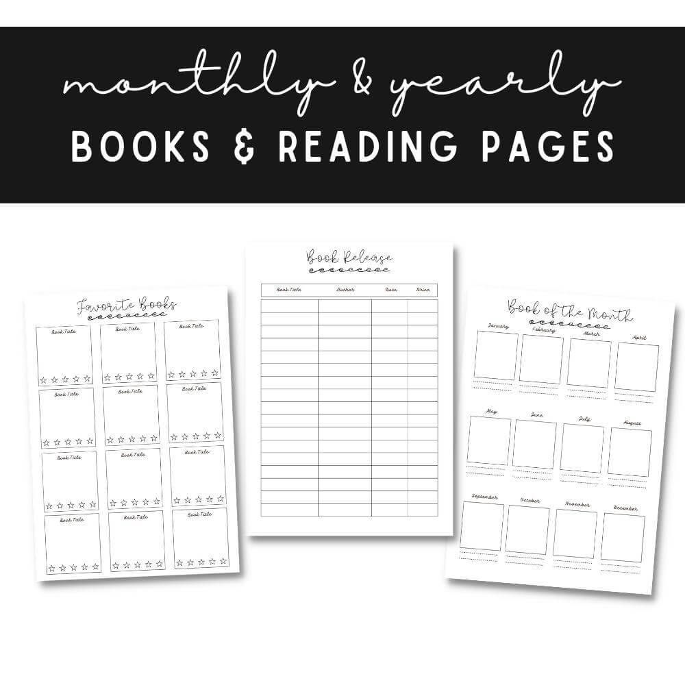 Black & White Reading Planner