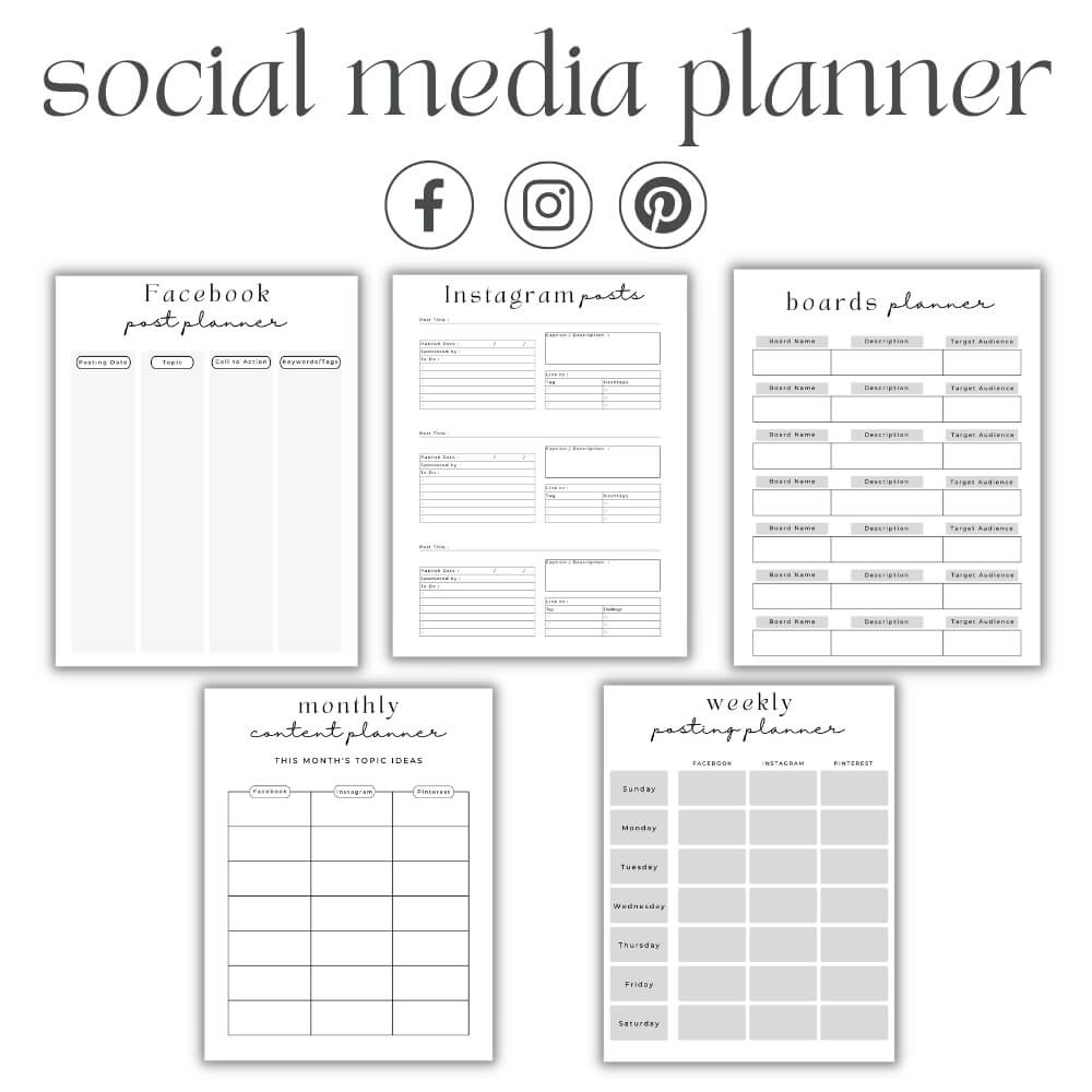 PLR Business Planner for Content Creators | Black & White Templates
