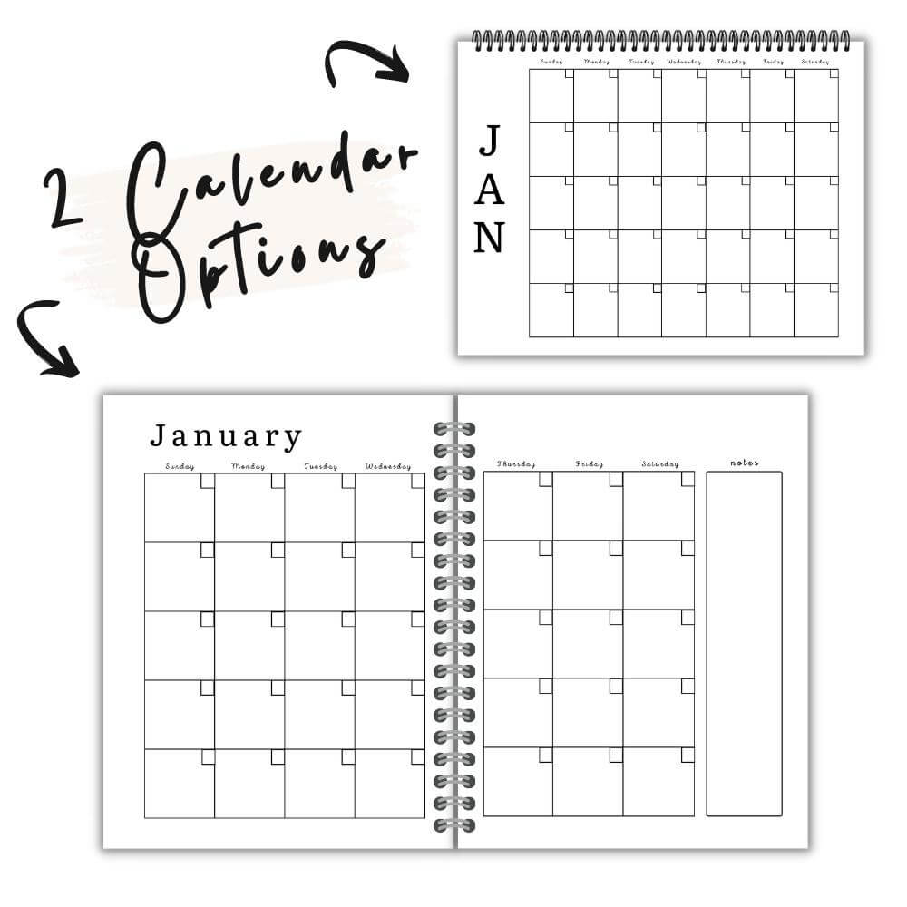 Black & White Reading Planner
