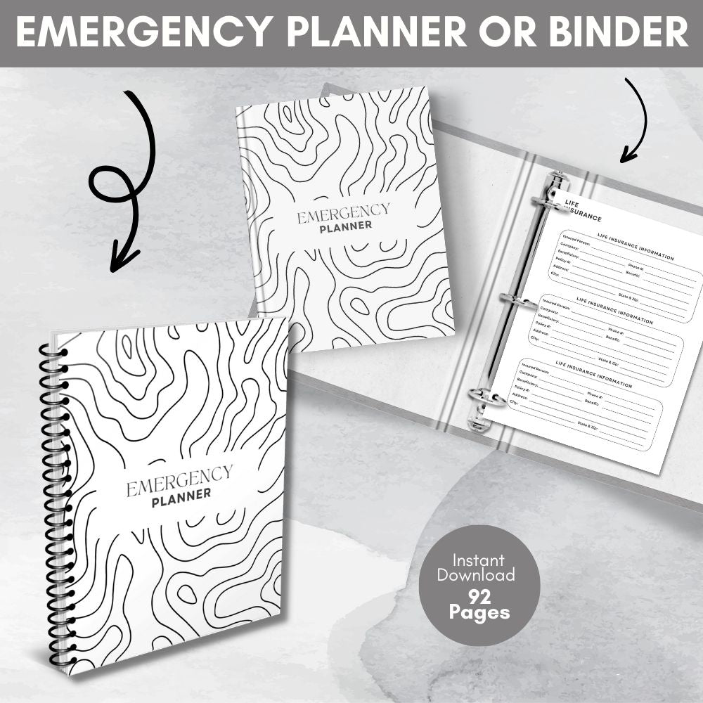 Black & White Emergency Planner