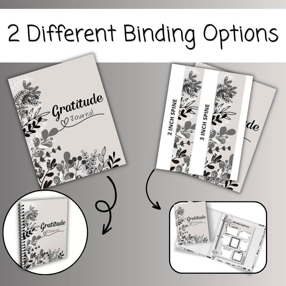 Gratitude Journal in Black and White Design