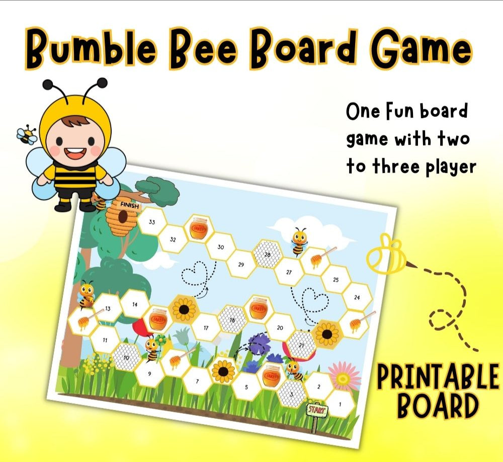 Bumble Bee Board Game – Printable Kids Party Fun