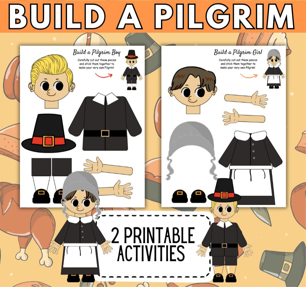 Build a Pilgrim – Printable Thanksgiving Kids Craft