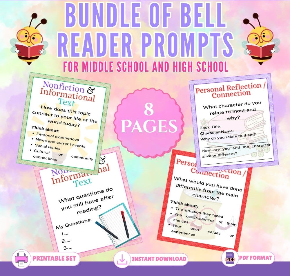 Bell Ringer Prompts – Middle & High School Printables – Arts Crafts ...