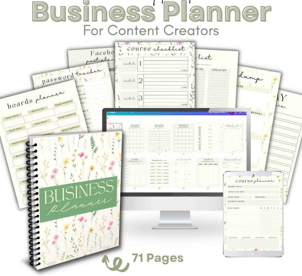 Floral Business Planner | Content Creator’s Tool for Growth & Organization