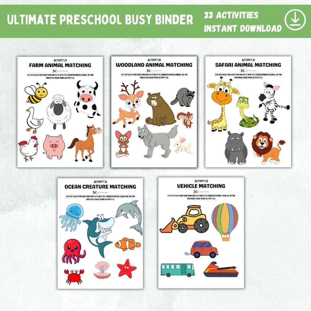 Ultimate Preschool Busy Binder – 33 Fun Learning Activities