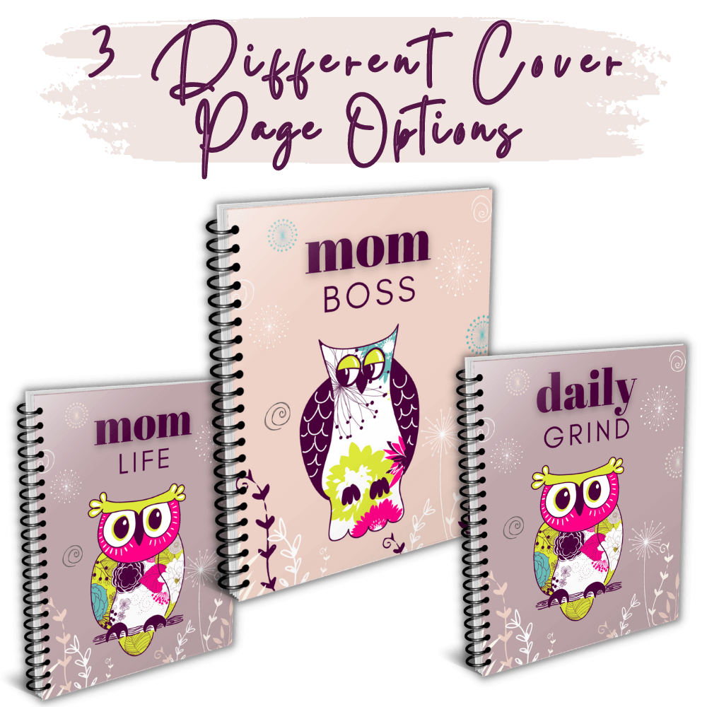 PLR Busy Mom Planner | Owl Design Editable Family Organizer