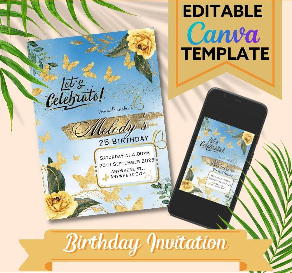 Butterfly Birthday Invitation