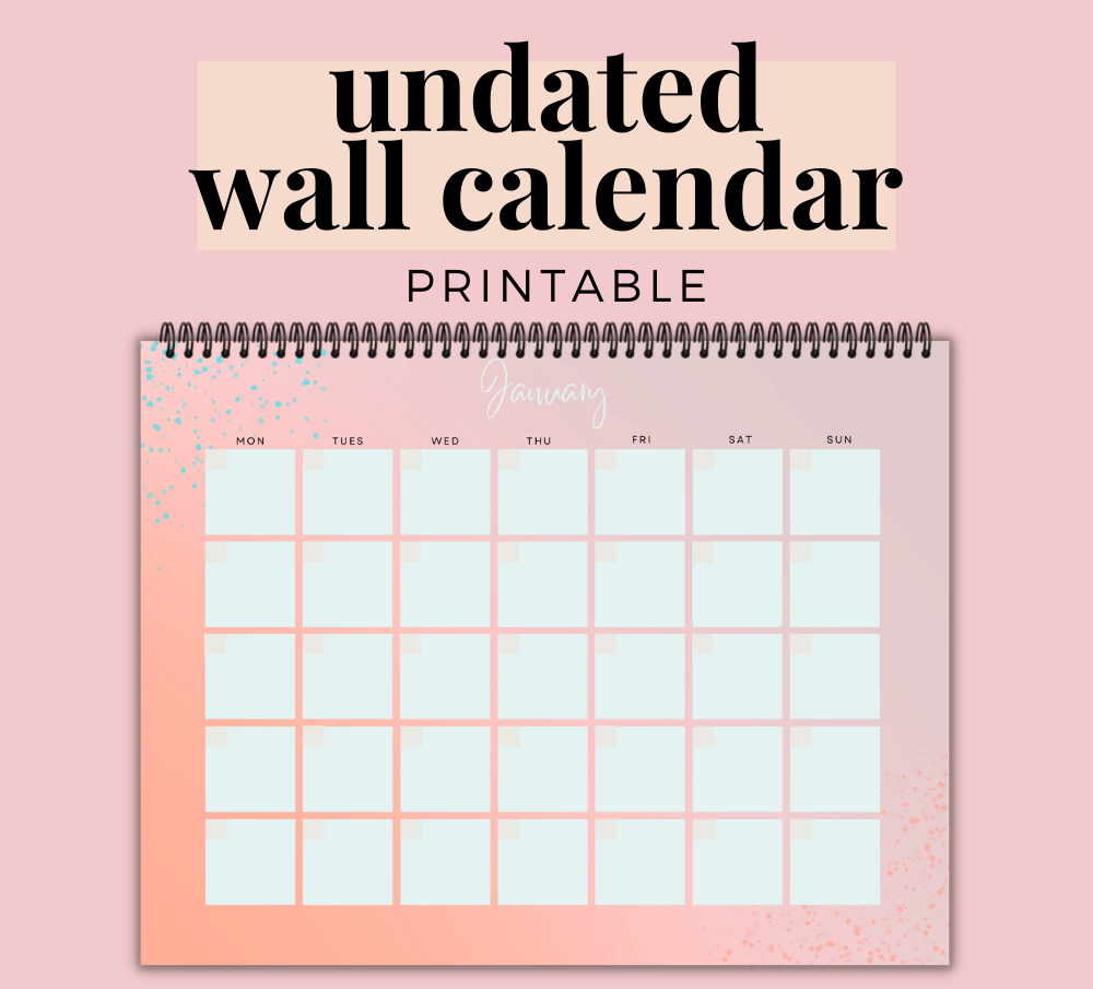 PLR Calendar (Peach) | Calendars for planning and organization | My Store