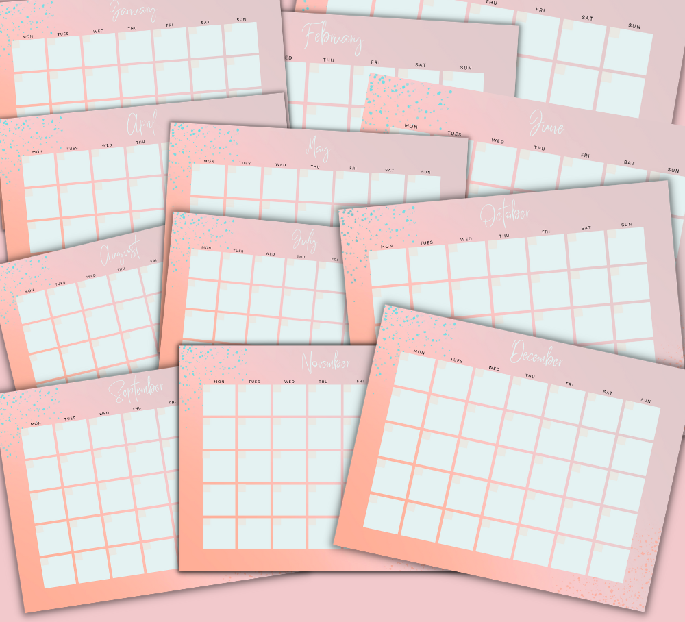 PLR Calendar (Peach) | Calendars for planning and organization | My Store