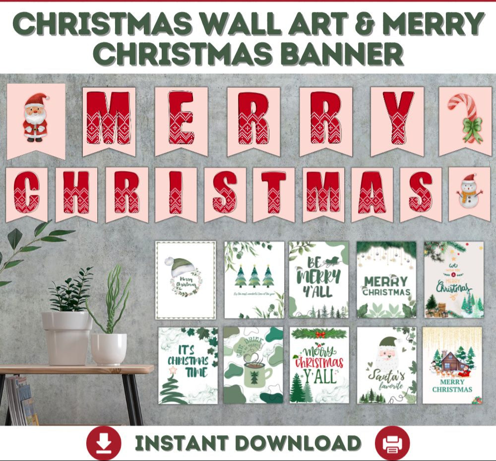 Merry Christmas Wall Art & Banner