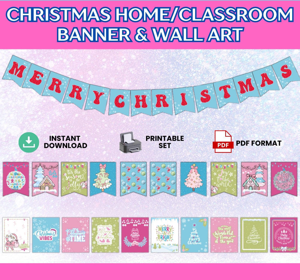 Christmas Home / Classroom Wall Art and Banner