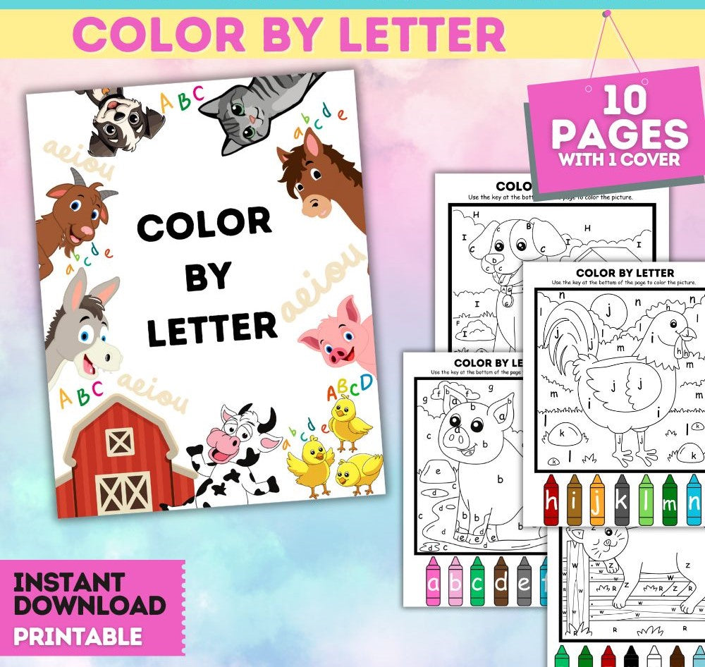 Color by Letter Printables – 11 Fun Activity Pages
