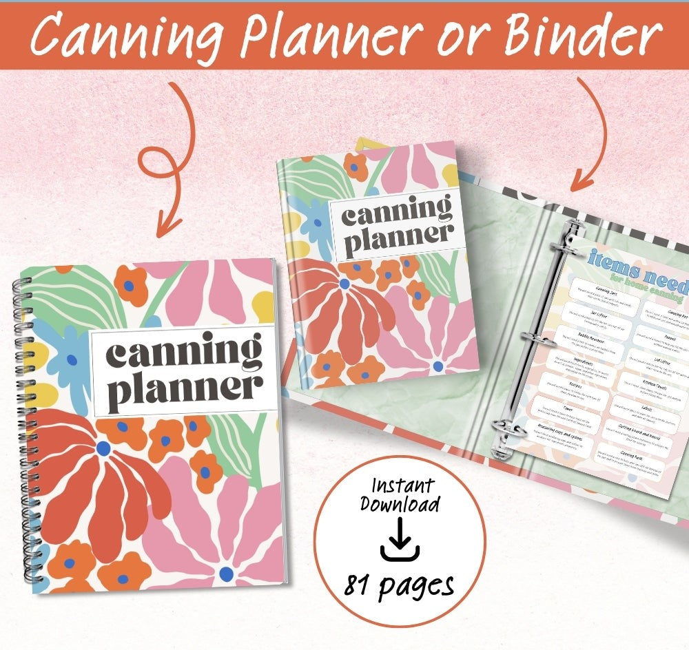 PLR Colorful Canning Planner | Editable Food Preservation Templates