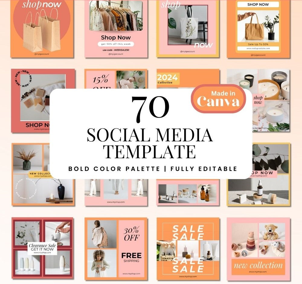 Colorful Social Media Templates – 70 Editable Designs
