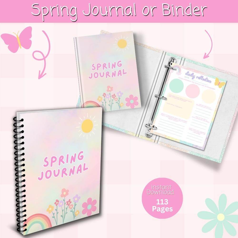 Spring Journal – 113 Page Cheerful Theme Printable