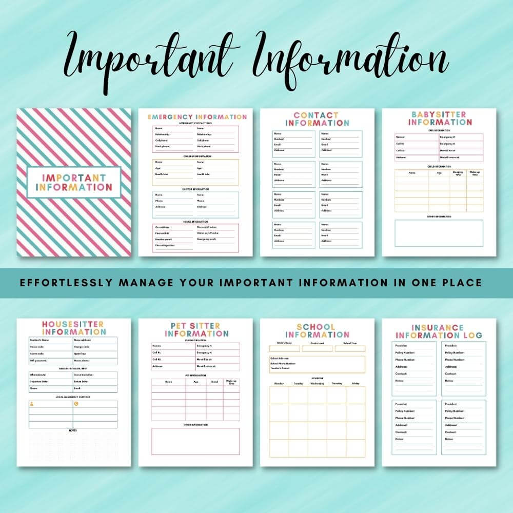PLR Home Management Planner | Multicolor Editable Binder Templates