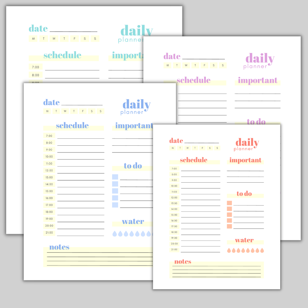 19 Hourly Daily Planner Pages