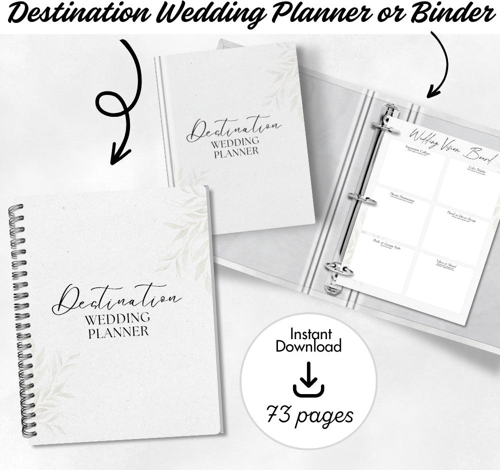 PLR Destination Wedding Planner | Printable Editable Binder