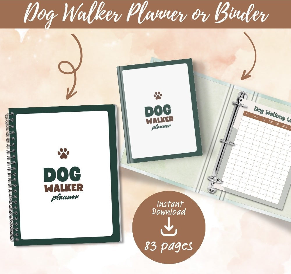 PLR Dog Walker Planner | Editable Pet Care & Schedule Templates
