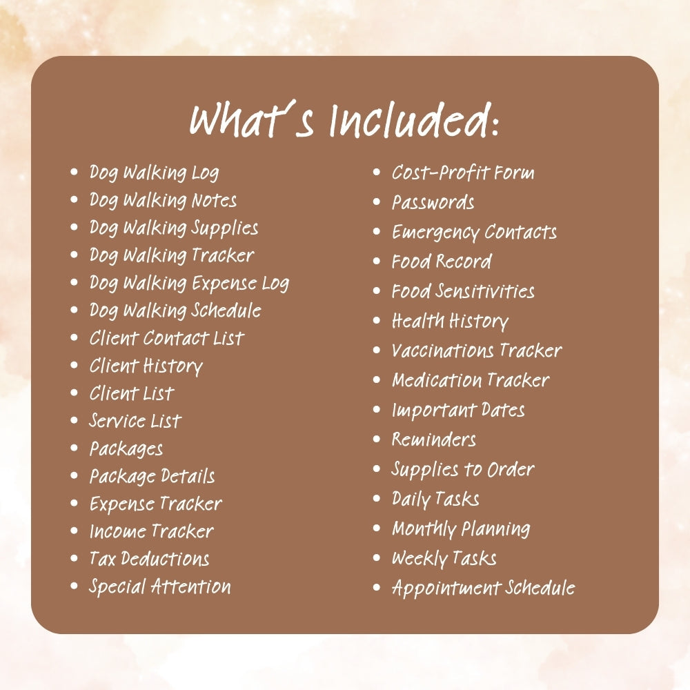 PLR Dog Walker Planner | Editable Pet Care & Schedule Templates