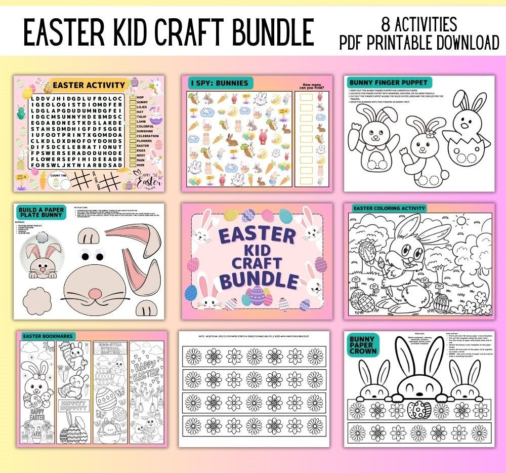 Easter Kids Craft Bundle – 8 Fun Printable Activities