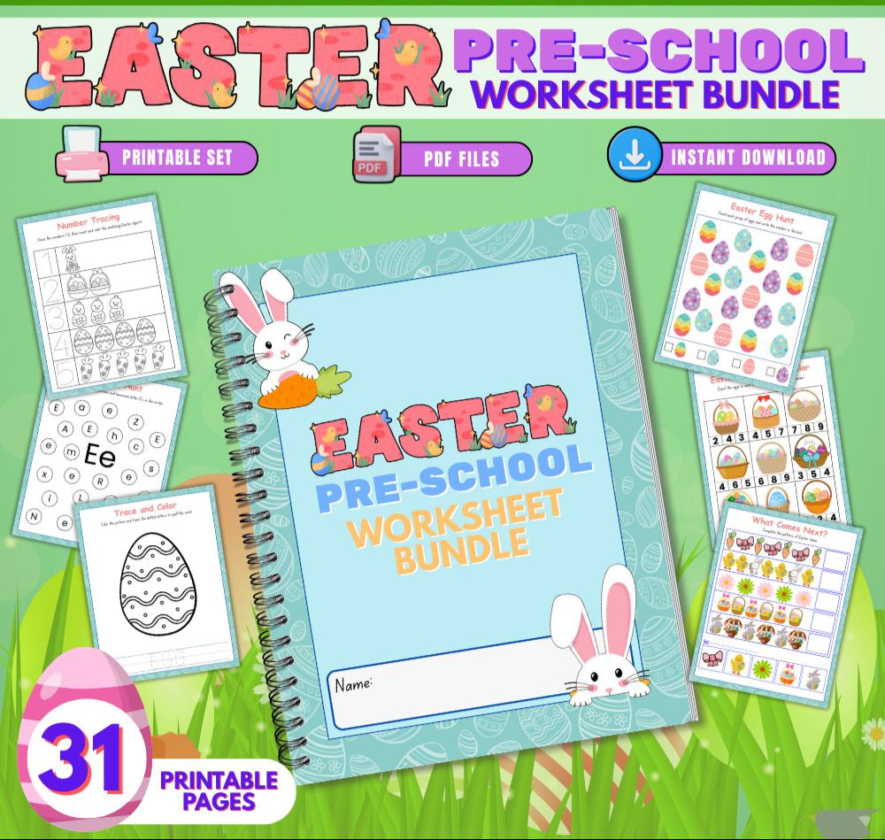 Easter Preschool Worksheet Bundle