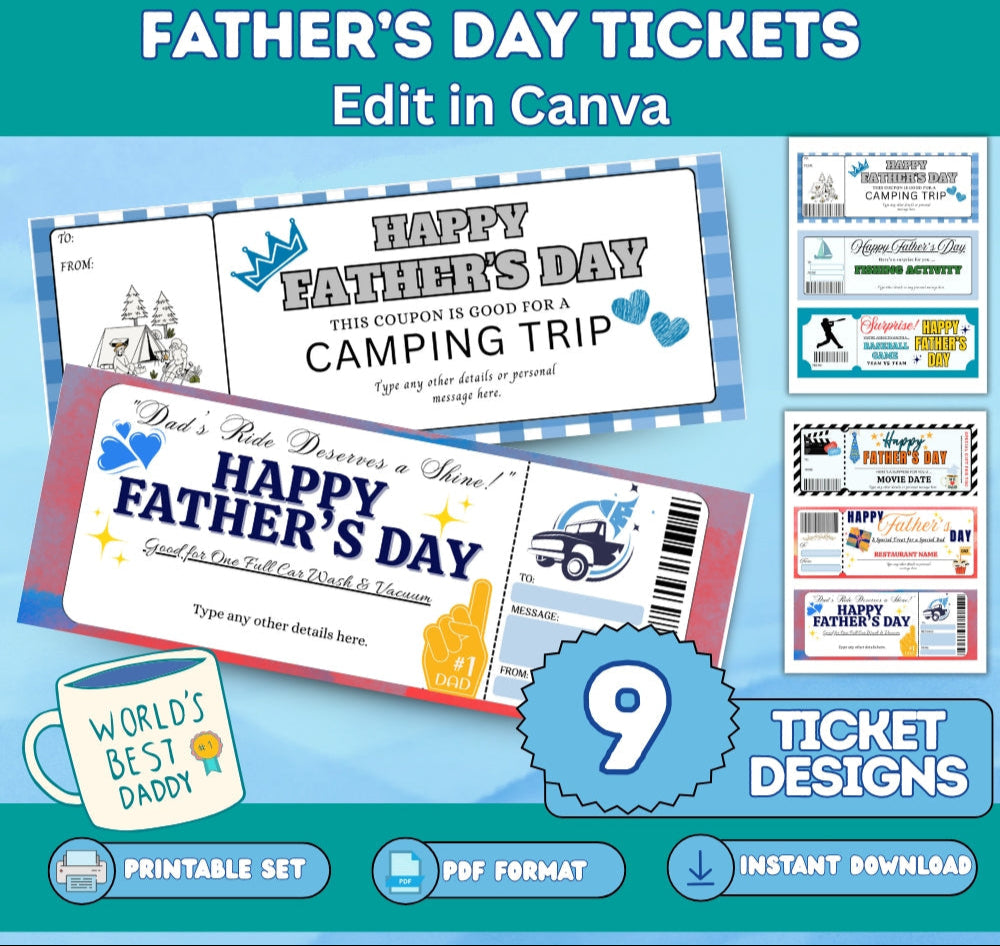 Editable Father's Day Tickets