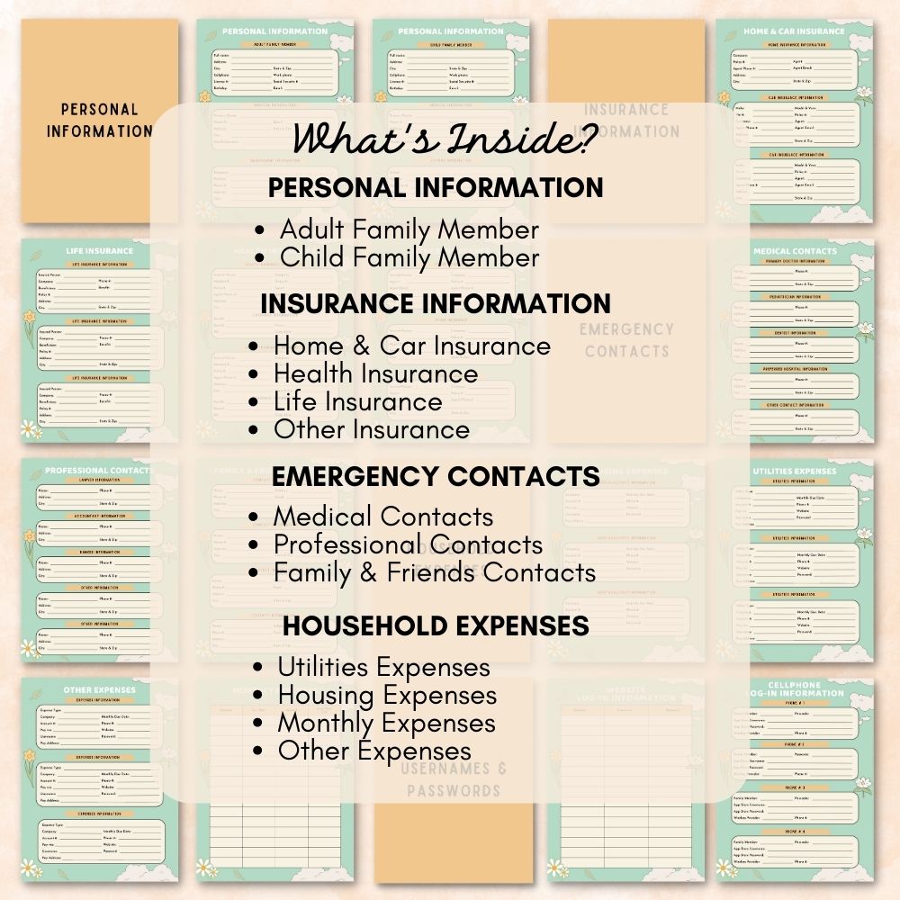 Green/Orange Emergency Planner