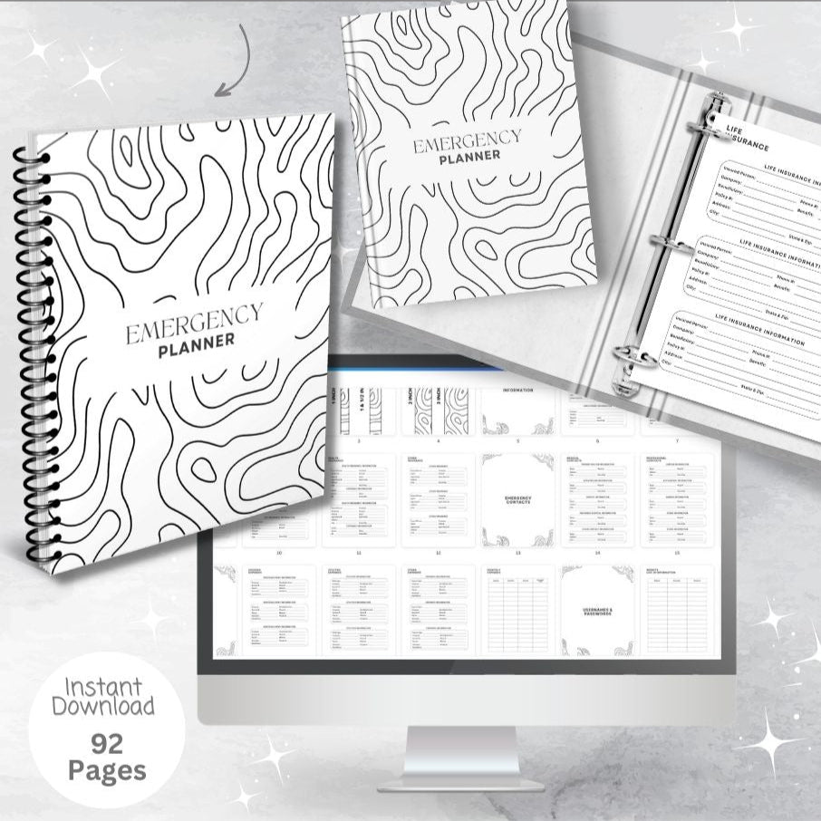 Black & White Emergency Planner