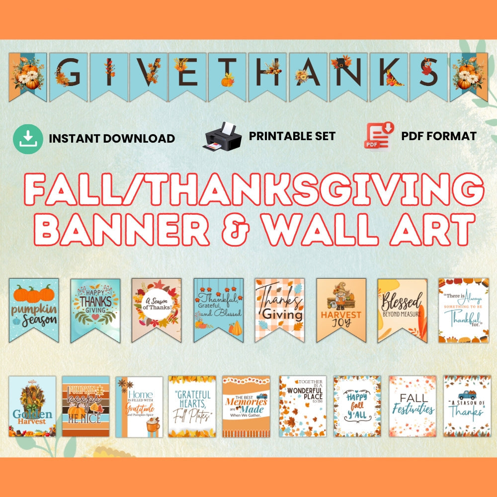Fall Banner & Wall Art – Printable Autumn Decorations