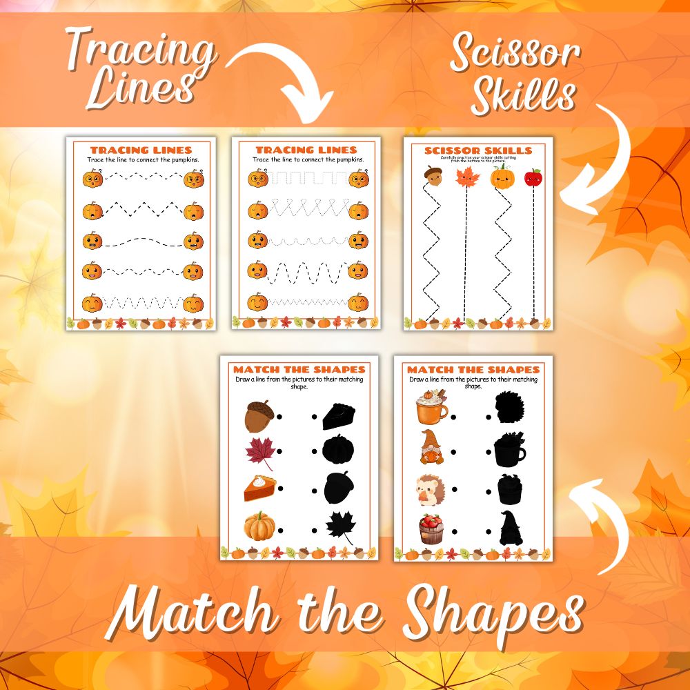 Kids Fall Activity Book – 60 Printable Fun Pages