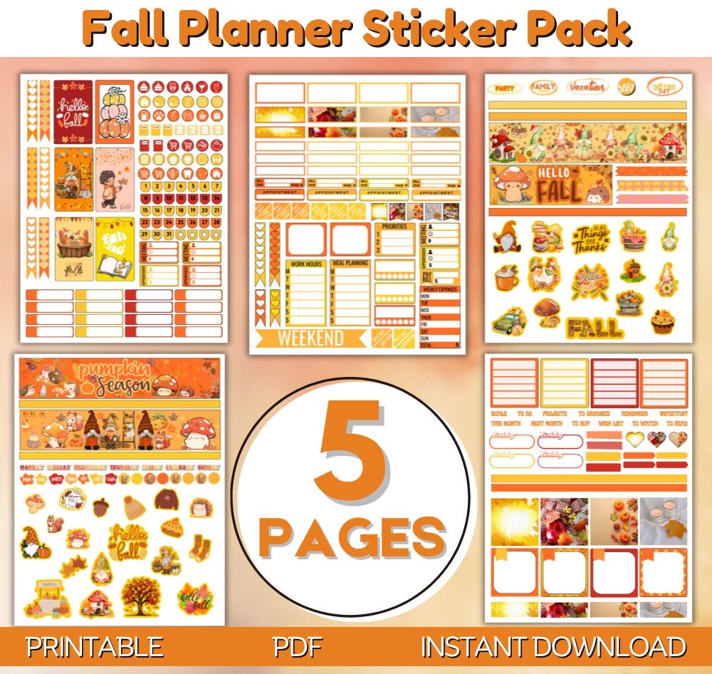 Fall Planner Stickers – Cozy Autumn Printables