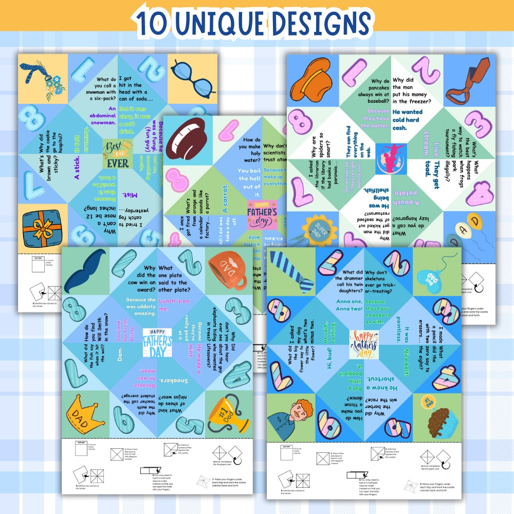 Dad Joke Cootie Catcher Fortune Teller Printable