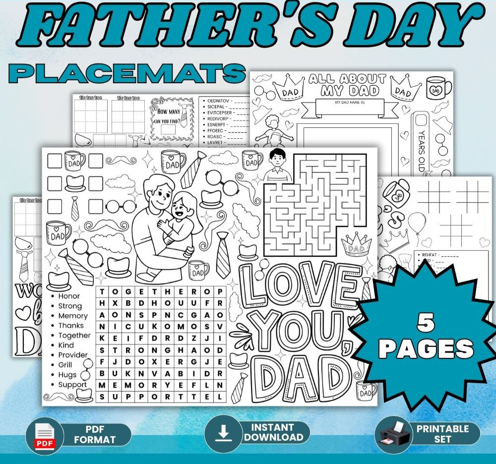 Printable Fathers Day Placemats