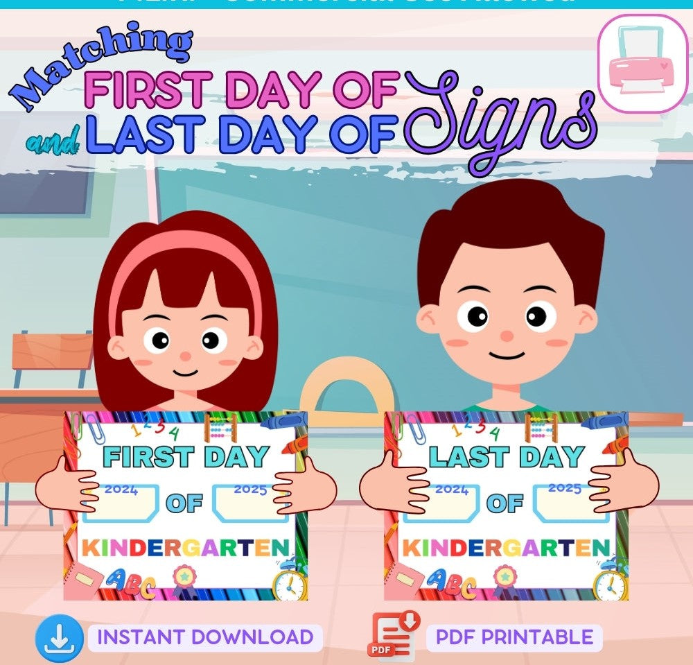 First & Last Day of School Signs Printable Pack