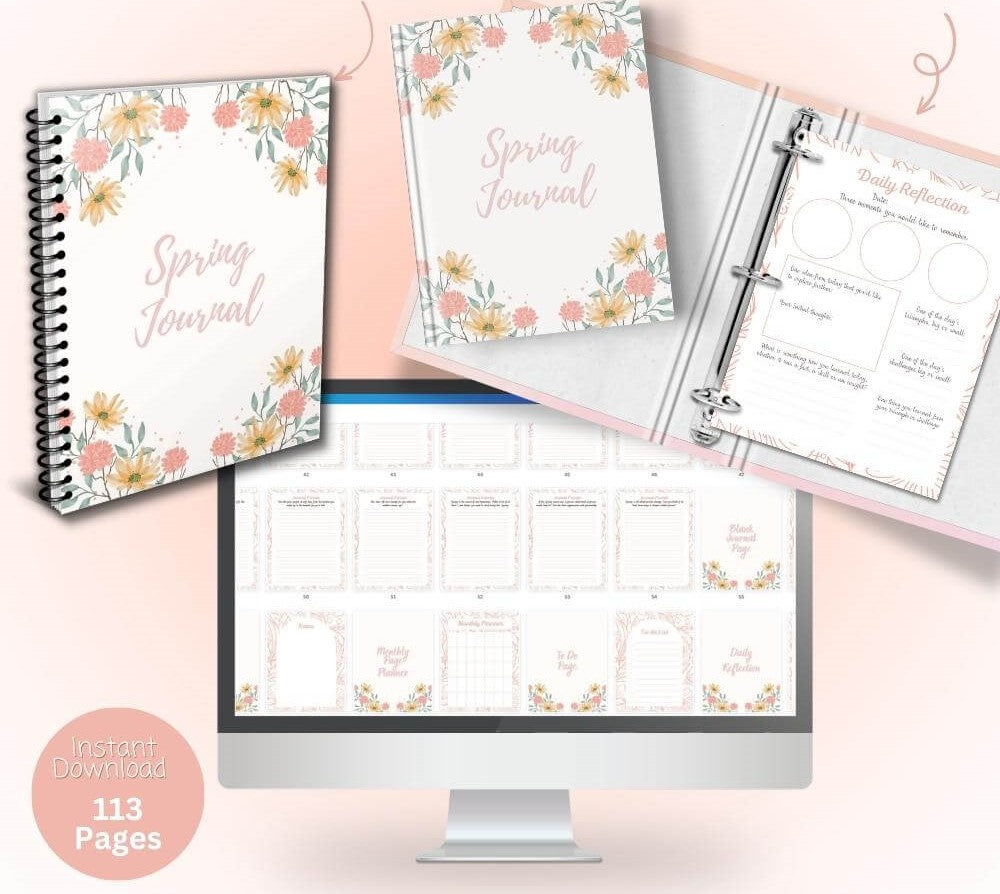 Spring Journal – 113 Page Floral Printable