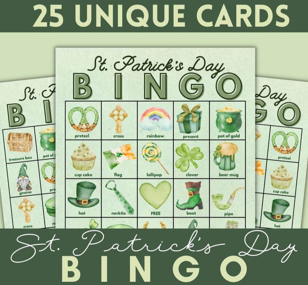 St. Patrick's Day Bingo - Green Background