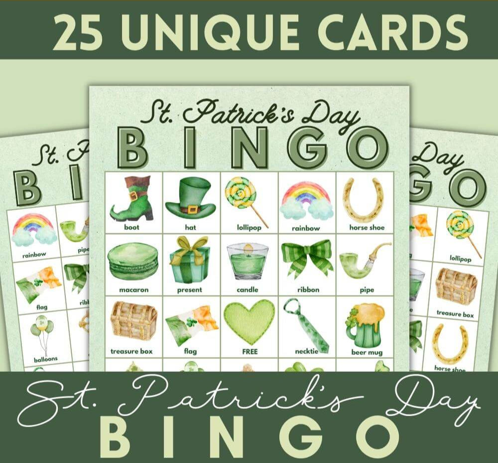St. Patrick’s Day Bingo – Printable 29-Page Game Pack