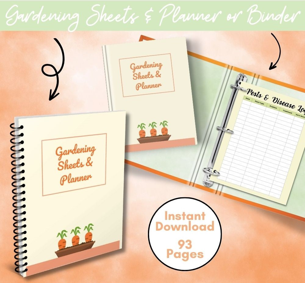 PLR Gardening Planner | Carrot Design Editable Garden Templates
