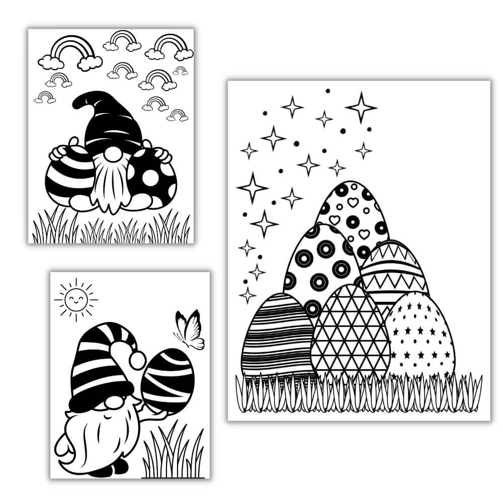 Gnome Easter Coloring Pages – 17 Printable Sheets