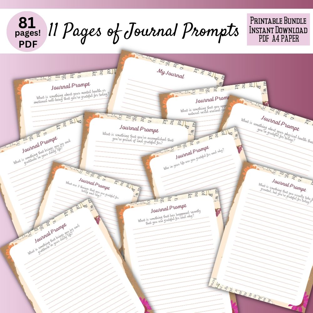 Floral Gratitude Journal – 81 Page Printable