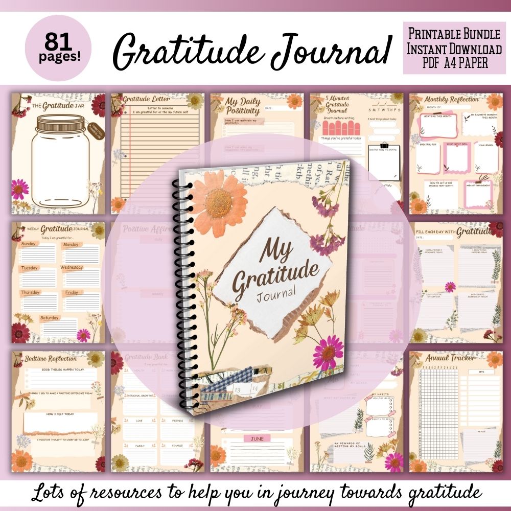 Floral Gratitude Journal – 81 Page Printable