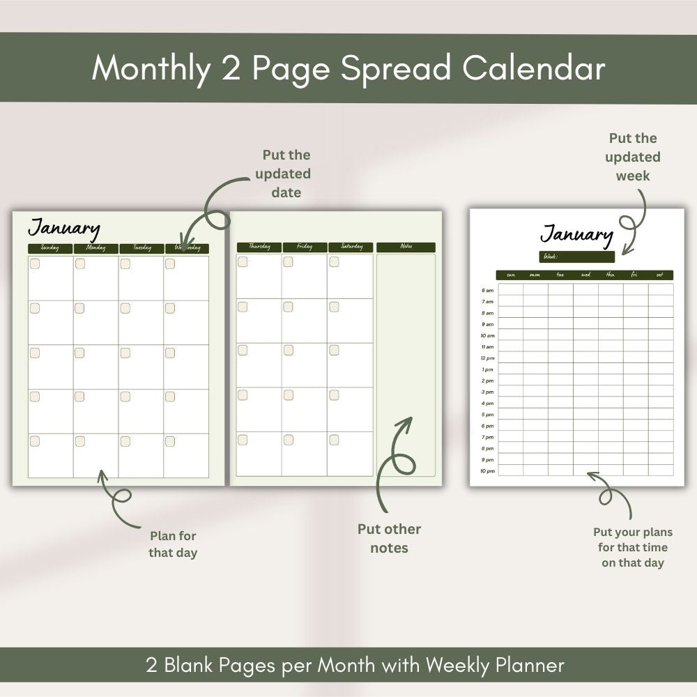 Green Prayer Journal – Printable Faith Planner PLR