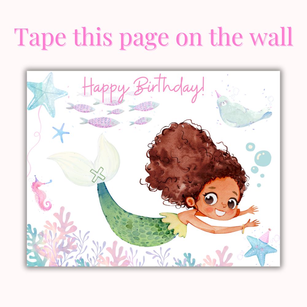 Pin the Tail on the Mermaid – Birthday Party Game