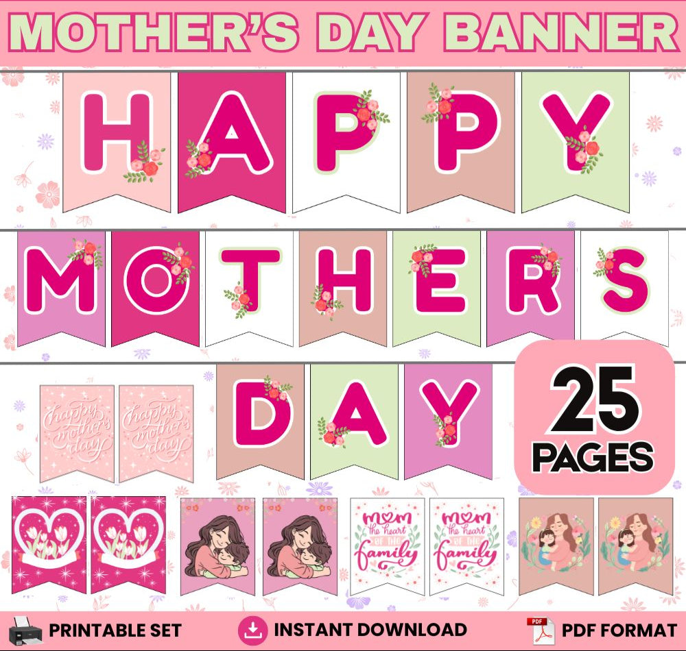 Printable Happy Mother's Day Banner