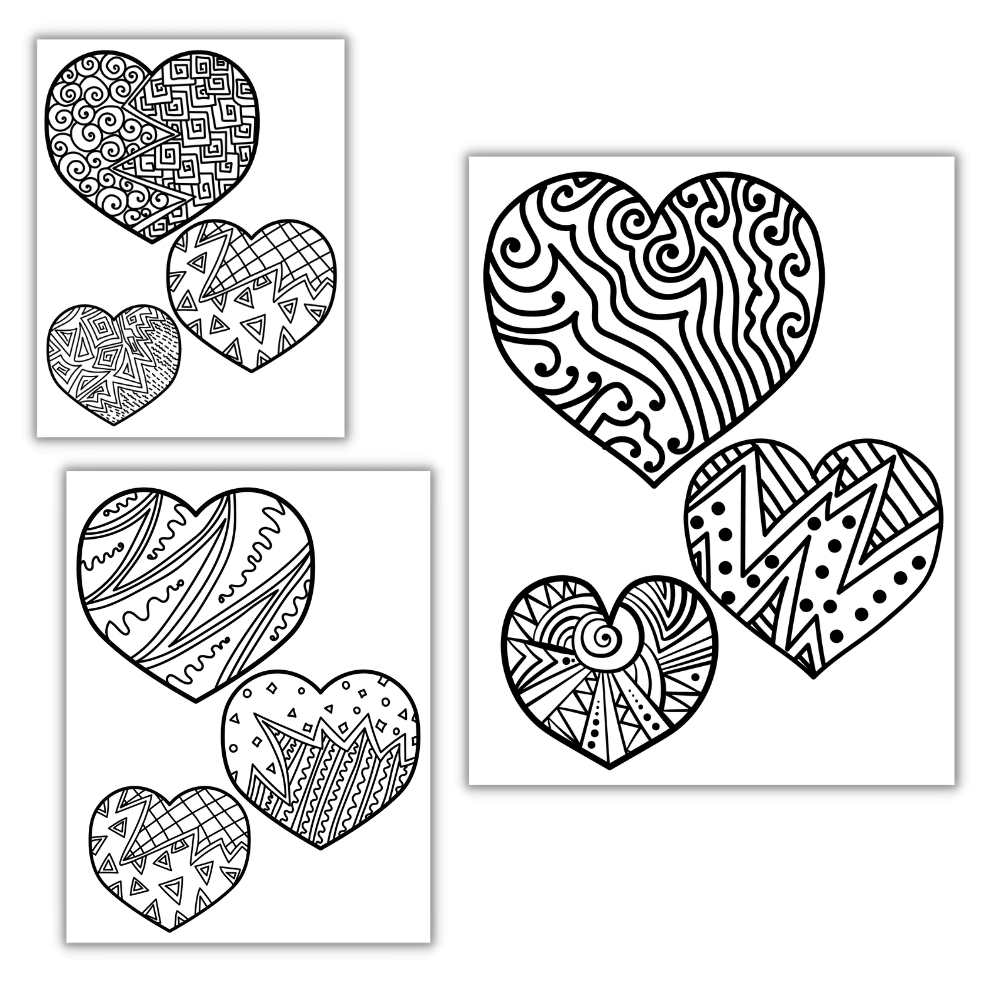 Heart Coloring Pages – 12 Printable Designs