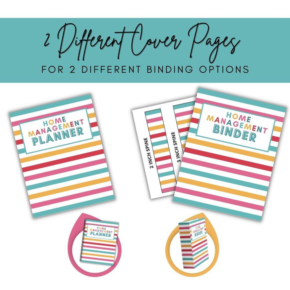 PLR Home Management Planner | Multicolor Editable Binder Templates