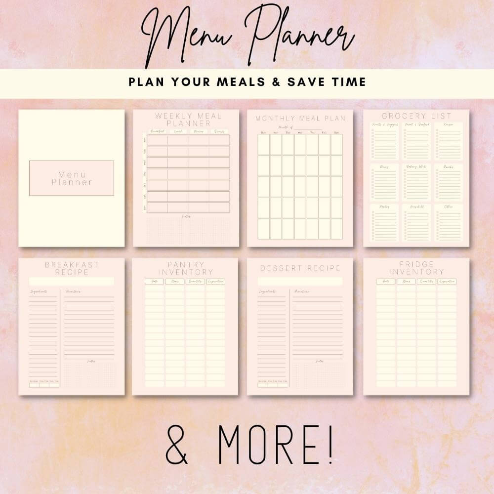 PLR Pastel Home Management Planner | Editable Household Templates
