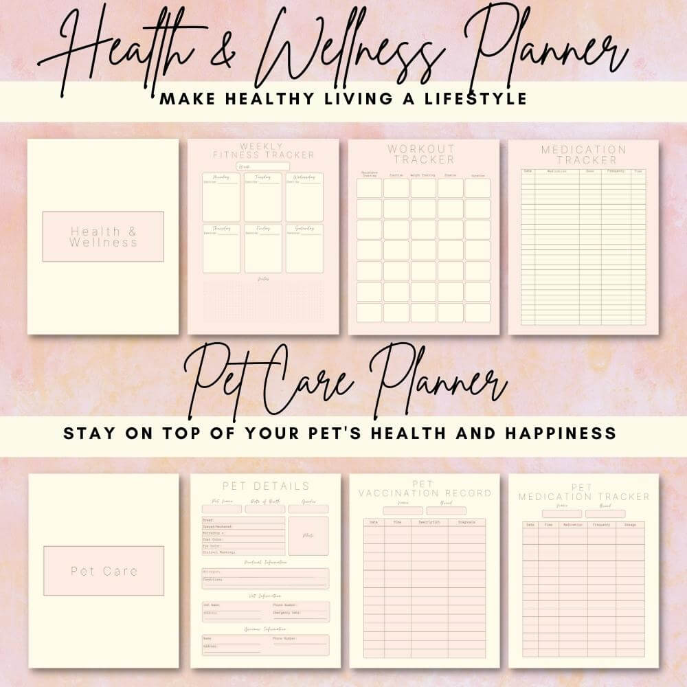 PLR Pastel Home Management Planner | Editable Household Templates